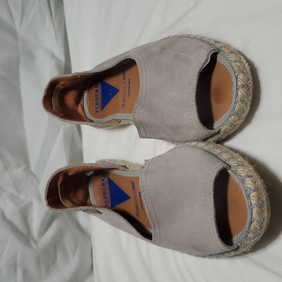 verbenas Shoes - Verbenas taupe suede espadrille leather sock flat cruz